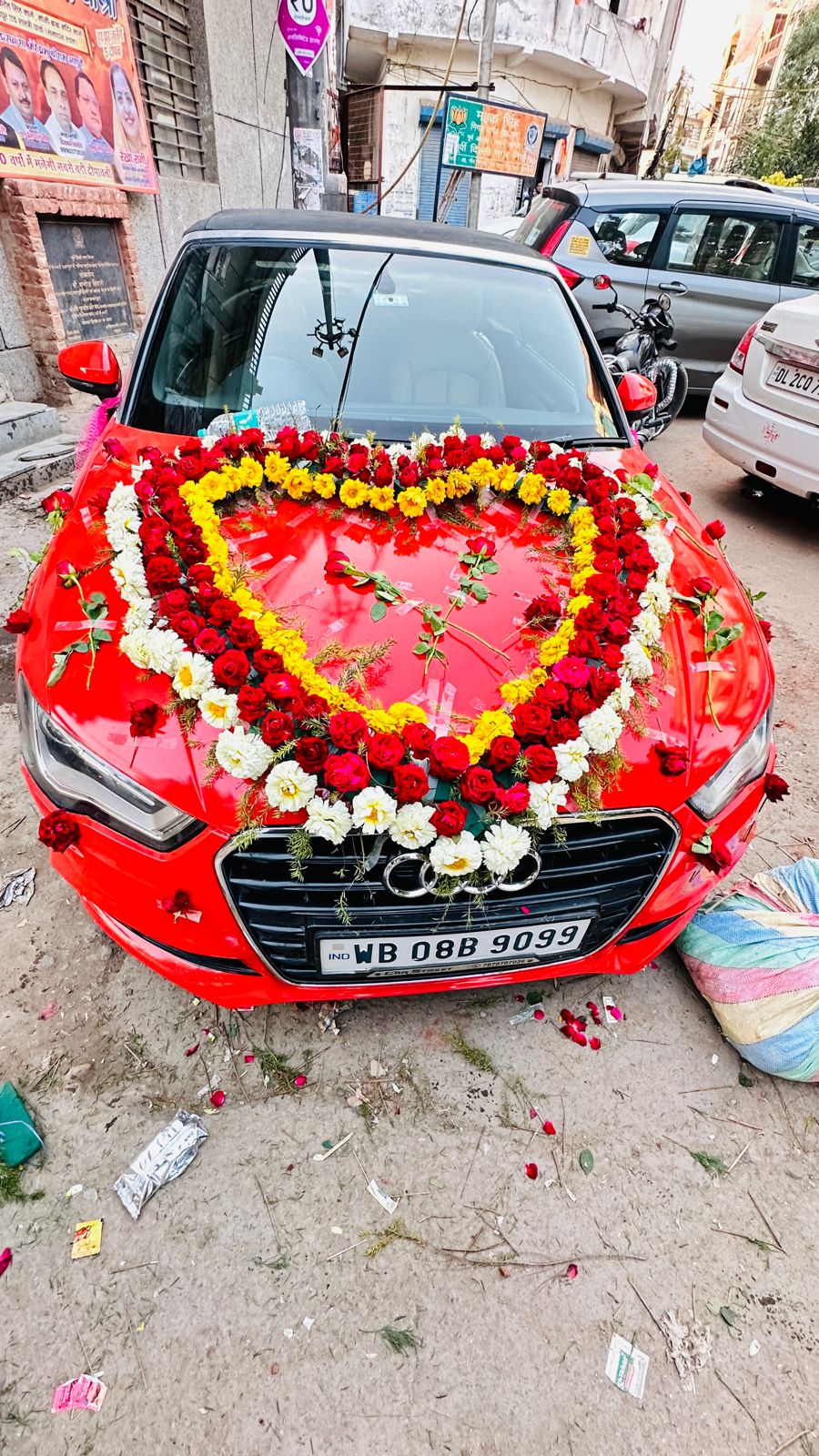 Audi Convertable Red Colour Luxury Car Rental Service