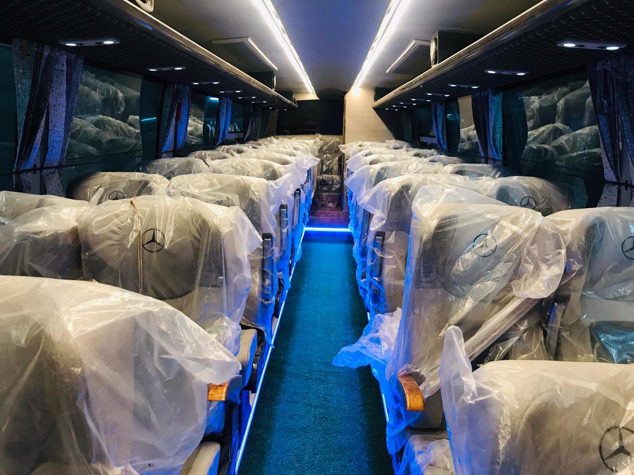 40 Seater With Washroom Luxury BharatBenz Coach Rental Service